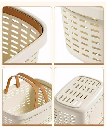Portable Shower Basket Sundry Storage Basket Plastic Tote Storage Basket for Holding Soap Shampoo Cosmetics Bathroom Gym(Beige) - Buy Online on GoSupps.com