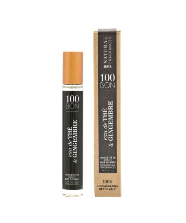 100BON Eau De The & Gingembre Tea & Ginger Scent for Women & Men Energizing Organic Fragrance - Sweet Citrus & Spicy Notes - 100% Natural Fragrance Concentrate Spray 0.5 Fl Oz Concentrate Fragrance 0.5 Fl Oz (Pack of 1)