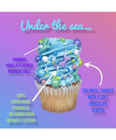 Mermaid Party Sprinkle Mix - Purple Edible Confetti Cake Sprinkles (8 oz) - Buy Online on GoSupps.com