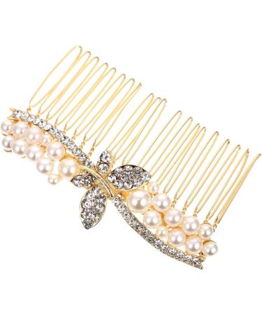 FRCOLOR Hairpins Accessories hair accessories Hair up crystal hair gold crystal bride Crystal wedding hair pearl hair clip rhinestones pearl wedding alloy Miss hair bridal hair Comb - Buy Online on GoSupps.com