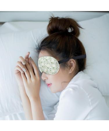 KDQUA Green Boho Daisy Floral Eye Mask - Silk Blackout Sleeping Mask for Women Men Kids | Adjustable Soft Sleep Cover - Buy Online on GoSupps.com