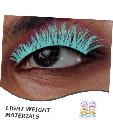 minkissy 5 Pairs Colored False Eyelashes Colored Cluster Lashes Colorful Lashes Winged Eyelashes Makeup Eye Lashes Carnival Party Eyelashes Makeup Tools Imitation Miss Fluffy - Buy Online on GoSupps.com