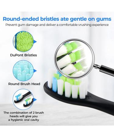 MOPIKO Replacement Toothbrush Heads 8 Pack for K5-Black Electric Toothbrush - Professional Quality, 8pcs - Buy Online on GoSupps.com