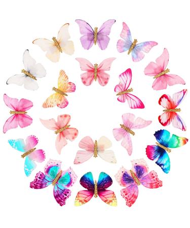 Boao 18 Pieces Glitter Butterfly Hair Clips for Teens Women Hair Accessories (Chic Styles)