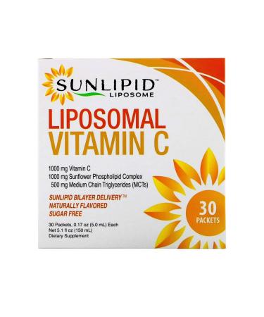 SunLipid Liposomal Vitamin C Naturally Flavored 30 Packets 0.17 oz (5.0 ml) Each