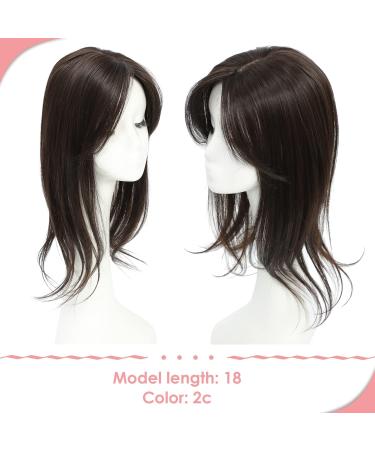 Hair Topper for Women 18inch Hair Toppers for Thinning Hair Dark Brown Hair Extensions Clip in Fringe 5x5.5inch Hair Pieces for Women with Thinning Hair 18 inch 2C# - Buy Online on GoSupps.com