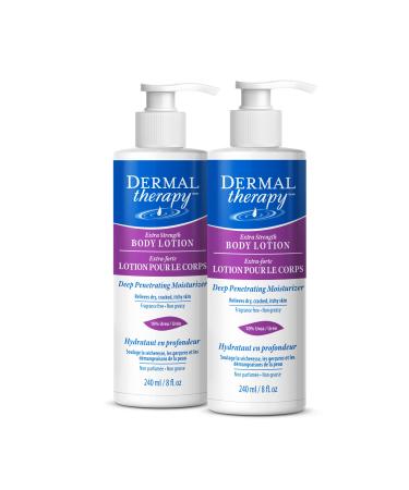 Dermal Therapy Extra Strength Body Lotion - Hydrating Treatment Restores Moisture to Heal Dry Cracked Itchy Skin | 5% Alpha Hydroxy Acids and 10% Urea | 8 fl. oz (TwoPack)