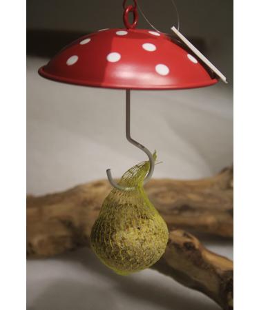 Posiwio fat ball holder umbrella red with white dots diameter 11.5 cm total length hanging 31 cm