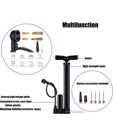 VIMILOLO Portable Bike Pump - High Pressure Bicycle Floor Pump with Presta and Schrader Valves - 160Psi Max - Buy Online on GoSupps.com