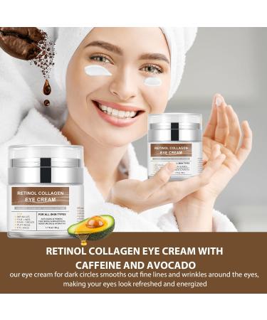 Eye Cream with Retinol Collagen for Wrinkles Avocado for Hydrating Caffeine and Vitamin C for Dark Circles and Puffiness Moisturizer for Women Nourishing Repair Anti Aging Cream - Buy Online on GoSupps.com
