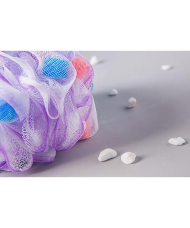 Leafre Body Puff 2pcs Luxurious Body Scrubber Set - Soft Shower Loofahs for Men and Women - Exfoliating Body Scrubber with Foaming Sponge Insert - Unique Yellow Color Mix - Buy Online on GoSupps.com