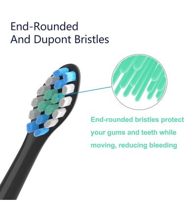 Gypoirul Toothbrush Replacement Heads - 10 Pack Compatible with Philips Sonicare, Sonic Toothbrush Heads in Black - Buy Online on GoSupps.com