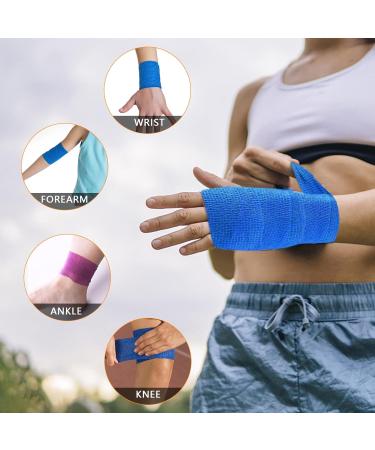 FengLe Self Adhesive Bandage Wrap 12 Mix Color 30 Pack - Waterproof Elastic Bandages for Sports & First Aid - Cohesive Vet Wrap for Pets & Horses - Includes 6 Extra Gauze Rolls - 2 Inch x 5 Yards - Buy Online on GoSupps.com