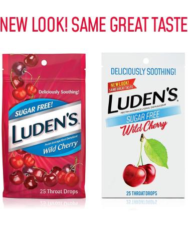 Luden's Sugar-Free Wild Cherry Throat Drops - 25 Count x 4 Packs - Buy Online on GoSupps.com