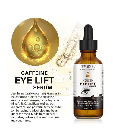 Caffeine Eye Serum with Vitamin C, Hyaluronic Acid & Collagen - 1 oz / 30ml - Reduce Puffiness, Dark Circles & Under Eye Bags - Buy Online on GoSupps.com