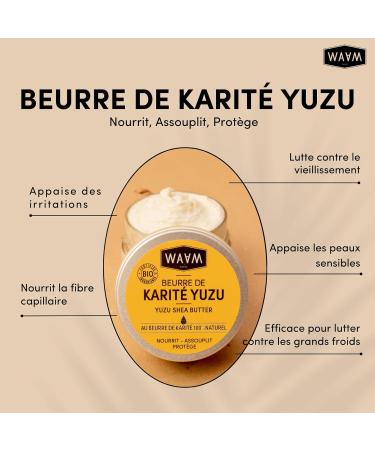 WAAM Cosmetics Yuzu Shea Butter nourishing care skin and hair with organic shea butter and natural vegan 100 ml - Buy Online on GoSupps.com