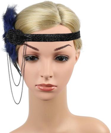 Iwobi Gatsby Feather Headband | Vintage Flapper Party Accessory | Classic Theme Accessories - Buy Online on GoSupps.com