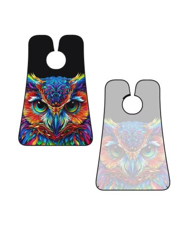 Colorful Owl Print Beard Bib Apron - Non-Stick Hair Catcher Perfect Gift for Men | One Size Black - Buy Online on GoSupps.com