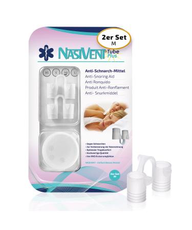 NASIVENT Premium Anti Schnarch Means (2x gr. M) - nasal dilator - to improve the nasal breathing - simple use - with storage box - transparent M (2 -pack)