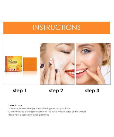 TMEEIHNSS 3PCS Vitamin C Soap Set - Handmade Orange Organic Soap for Face & Body - Buy Online on GoSupps.com