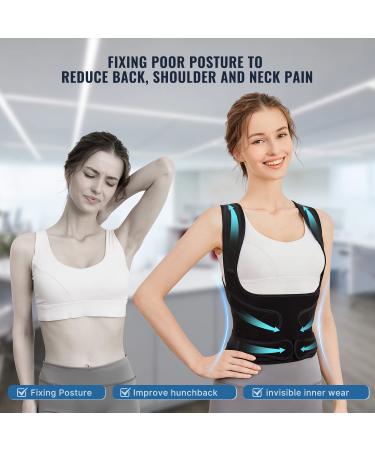 Adjustable Posture Corrector for Women and Men - Medium Size 34-41 Inch - Back Brace for Scoliosis, Hunchback, and Back Pain Relief - Buy Online on GoSupps.com