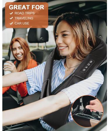 Shiatsu Neck & Shoulder Massager with Heat - 3D Deep Tissue Relief for Home Office & Car - Buy Online on GoSupps.com