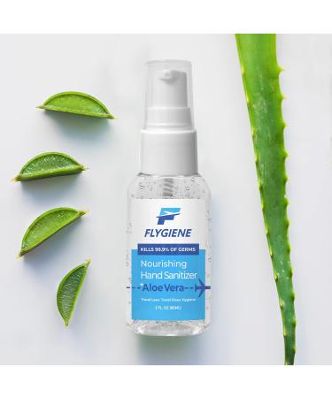 FLYGIENE 2oz Hand Sanitizer (1 Pack) Made in USA | 70% Alcohol + Aloe | TSA Approved Travel Bottles - Buy Online on GoSupps.com