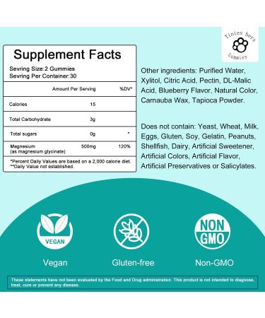 500mg Sugar-Free Magnesium Glycinate Gummies for Sleep & Stress Relief - 60 Count - Non GMO, Vegan & Gluten-Free - Buy Online on GoSupps.com