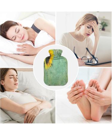 Sunflower Robust Hot Water Bottle 2L with Soft Fleece Cover Ideal for Hot & Cold Compresses | International Shipping Available - Buy Online on GoSupps.com