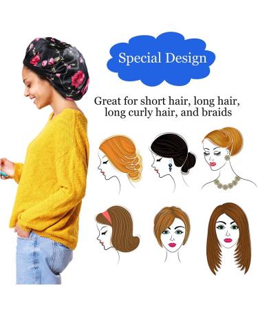 2 Pack Women's Satin Sleep Cap | Hair Care for Long & Curly Hair | Elastic Satin Hair Bonnet - Buy Online on GoSupps.com