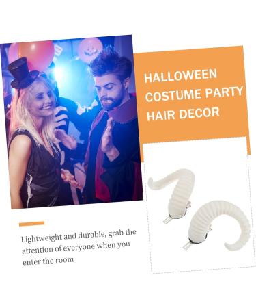 IWOWHERO Pair Ram Horns Cosplay Demon Horns Black Horns Horn Headpiece Ram Horns Headband Horn Headband Devil Horns Goat Horns Headbands Aritifical Sheep Cos Horns Makeup White Hair Women's - Buy Online on GoSupps.com