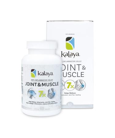 Kalaya 7X Joint Support Supplement 60 Capsules with Boswellia Turmeric MSM Bromelain Lipase and Vitamin C.