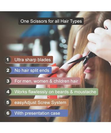 Pro-Kutz Hairdressing Barber Hair Scissor for Professional Hairdressers Barbers Stainless Steel Hair Cutting Shears for Salon Barbers Men Women Children and Adults Size 5 Inches Red - Buy Online on GoSupps.com