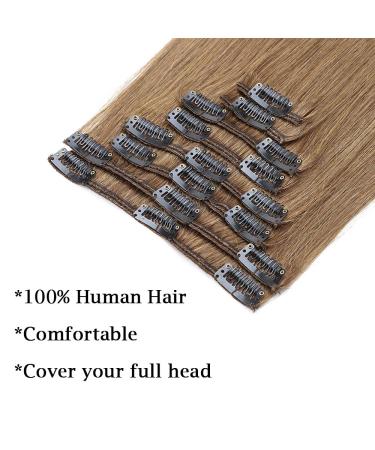 Clip-In Real Hair Extensions - 18 Clips 7A Remy Hair 55cm Soft & Smooth - Light Brown #06 - Buy Online on GoSupps.com