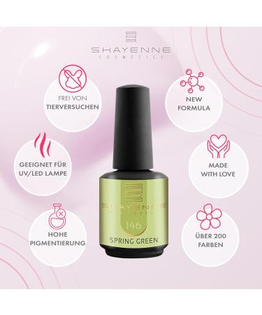 SHAYENNE Made in Germany Shellac Gel Nail Polish 15 ml for UV LED Lamp | 146 Spring Green | Gel Nail Polish for UV Nail Lamp | LED Nail Polish Gel Polish Nail Gel - Buy Online on GoSupps.com