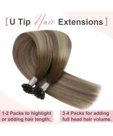 Easyouth Remy Hair Extensions U Tip - Ombre Brown Mix 20 Inch 50g - International Shipping Available - Buy Online on GoSupps.com