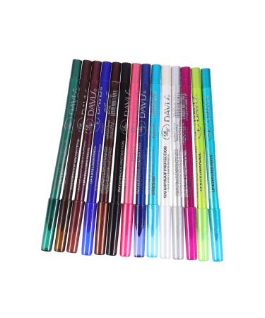 SKISUNO 14pcs Eyeshadow Pencil Set Black Eyeshadow Smudge Proof Eyeliner Lip Liner Plastic