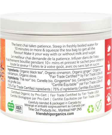 Friendship Organics Chai Spice Tea Bags Organic and Fair Trade Black Tea 22 Count - Buy Online on GoSupps.com