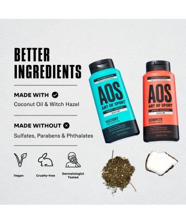 Art of Sport Mens 2-in-1 Shampoo and Conditioner - Sulfate Free, Citrus Fragrance, Natural Botanicals & Coconut Oil - 3 Pack, 13.5 fl oz - Deep Cleans, Fights Dry Scalp & Dandruff - Buy Online on GoSupps.com