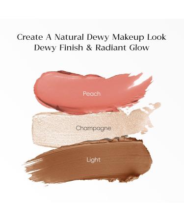Trio Contour Sticks Set - Highlighter Bronzer & Blush for Natural Dewy Makeup | 45g/1.6fl.oz | Light Champagne Peach | Enhance Cheeks & Lips - Buy Online on GoSupps.com