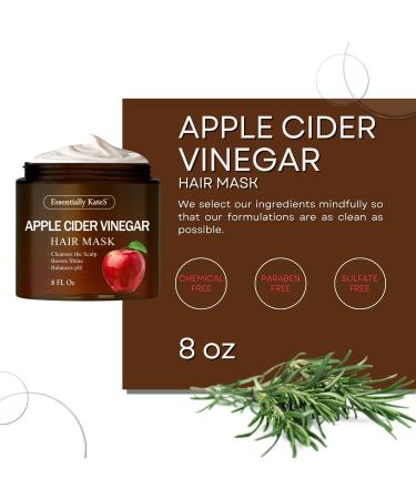 Apple Cider Vinegar Hair Mask 8 Fl Oz - Smoothness Strength & Shine - Soothing Itchy Scalp & Deep Hydration for Softer Hair - Buy Online on GoSupps.com