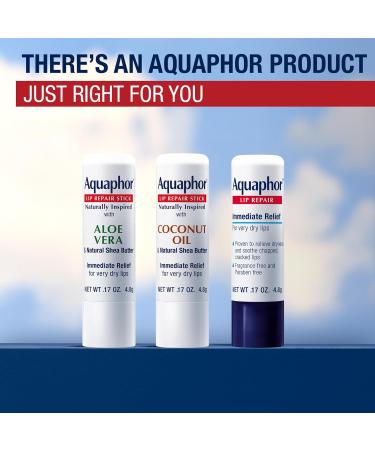 Aquaphor Naturally Inspired Lip Repair Stick with Coconut Oil and Natural Shea Butter Hydrating Lip Balm Immediately Relieves Dryness 0.17 Oz Stick - Buy Online on GoSupps.com