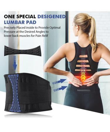 Racbeuk Lumbar Support Belt - Large Size, Lower Back Brace for Herniated Disc, Sciatica, Pain Relief - Breathable & Supportive Brace for Men & Women - Buy Online on GoSupps.com