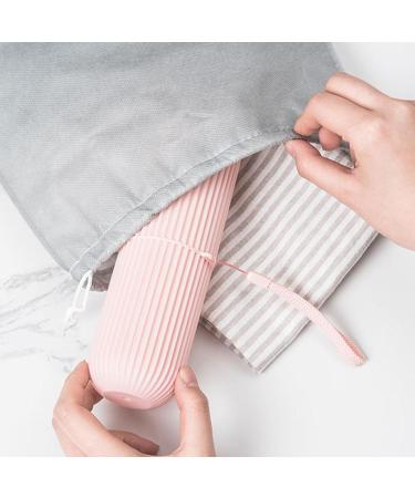Travel Toothbrush Case - Dustproof Toothbrush Cup & Toothpaste Set for On-the-Go - Perfect for Camping & Business Trips - Pink - Buy Online on GoSupps.com