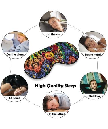 Grateful Dancing Dead Bears Rose Graphic Sleep Eye Mask for Men Women - Light Blocking Night Blindfold for Travel & Shift Work - Buy Online on GoSupps.com