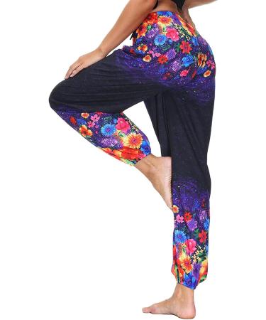 Haiorziyou Women's Baggy Hippie Jogging Pants | Boho Light Harem & Beach Yoga Pants | Comfortable Summer Aladdin Pants in Red - Buy Online on GoSupps.com