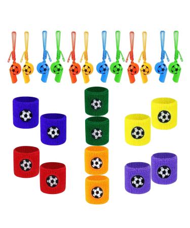 Trillerpipe football welding band children set 12 pieces of trill pipe plastic pipes+12 pieces of welding tape wrist band for party sports favors - Buy Online on GoSupps.com