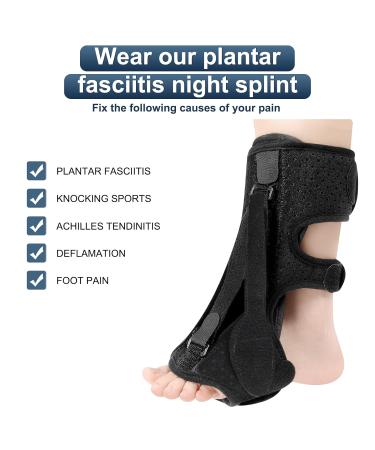 Cheerlink Plantar Fasciitis Night Splint Adjustable & Breathable Brace for Pain Relief | Ideal for Plantar Fasciitis & Achilles Tendonitis (Black) - Buy Online on GoSupps.com