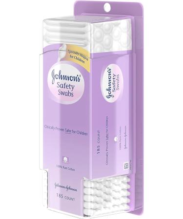 Johnson's Safety Ear Swabs for Babies and Children - Gentle Non-Chlorine Bleached Cotton - 370 ct (2 Packs) - Buy Online on GoSupps.com
