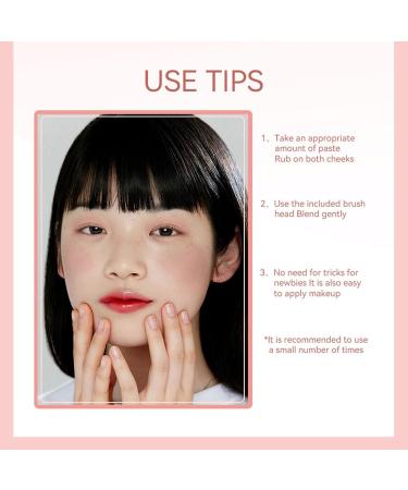 REMEK Blush Stick | 2 in Double Head Blush Stick with Brush | Light and Creamy Stick Blush for Cheeks and Lips Blush Stick Makeup for Most Shades 04# - Buy Online on GoSupps.com